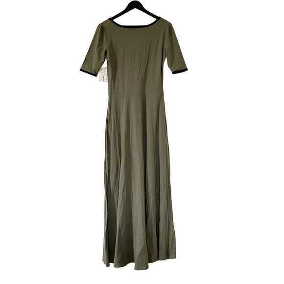 NWT LulaRoe Olive Green Ana Short Sleeve Maxi Dress - Picture 2 of 6